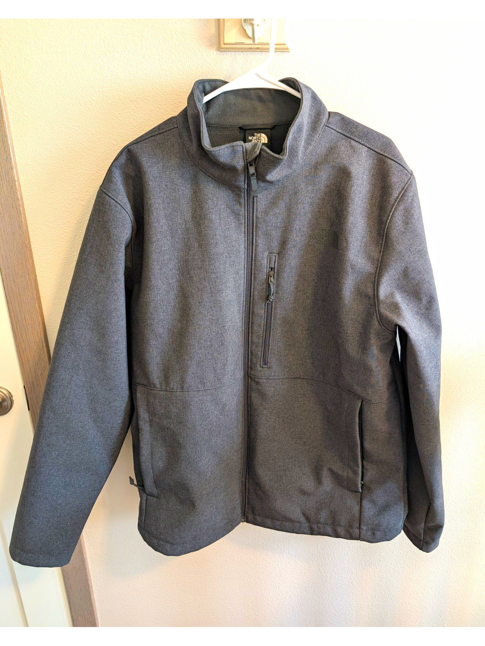 The North Face Men's Gray Soft Shell Jacket Full Zip Stand-Up Collar XL Autumn